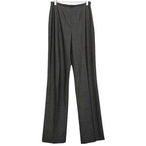 ESCADA Dark Gray Wool Silk Blend Straight Leg Trouser Pants Quiet Luxury Career